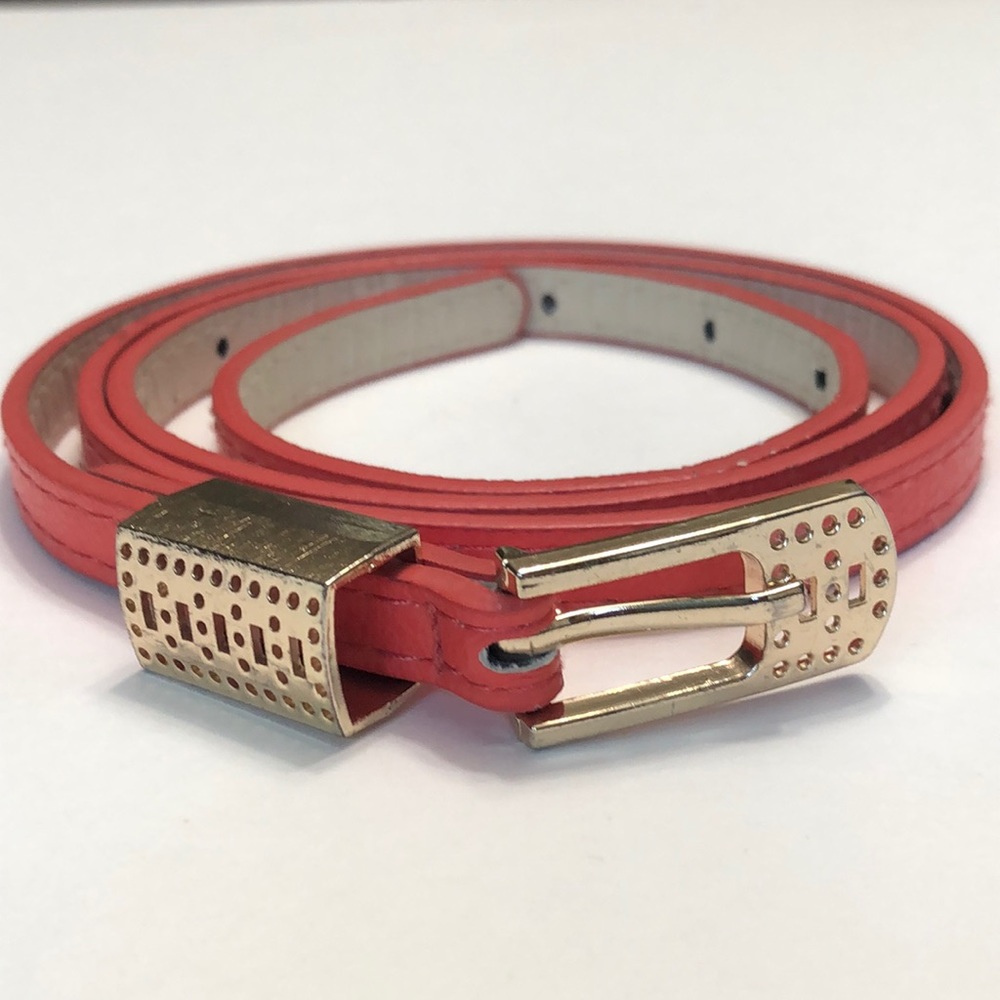 Coral & Gold Thin Belt size Large